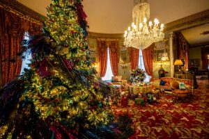 Peacock Motif and Christmas Tree at Belvoir Castle
