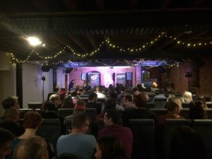 Photo from the back of the room at the Nottingham Comedy Festival in 2018