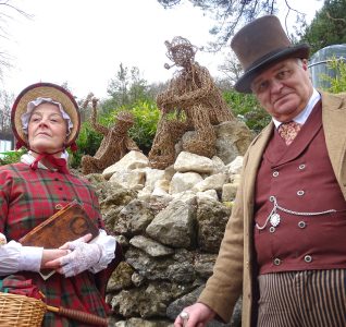 Abigail Brassington and Benjamin Bryan, historical characters in dress at the heights of abraham