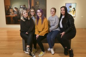 NHS recovery nurses from Kings Mill Hospital (L R) Bethany Ransome Alina Burghiu Natalie Barlow Leah Ward and Corrine Dallison