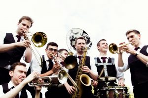 Back Chat Brass band promo photo for Mansfield Jubilee celebrations