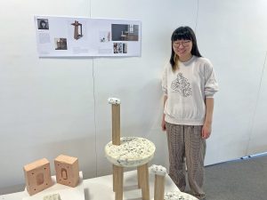 Angela with her display stand