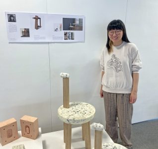 Angela with her display stand
