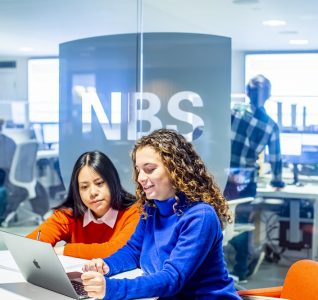 NTU NBS students on campus studying