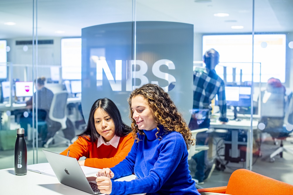 NTU NBS students on campus studying