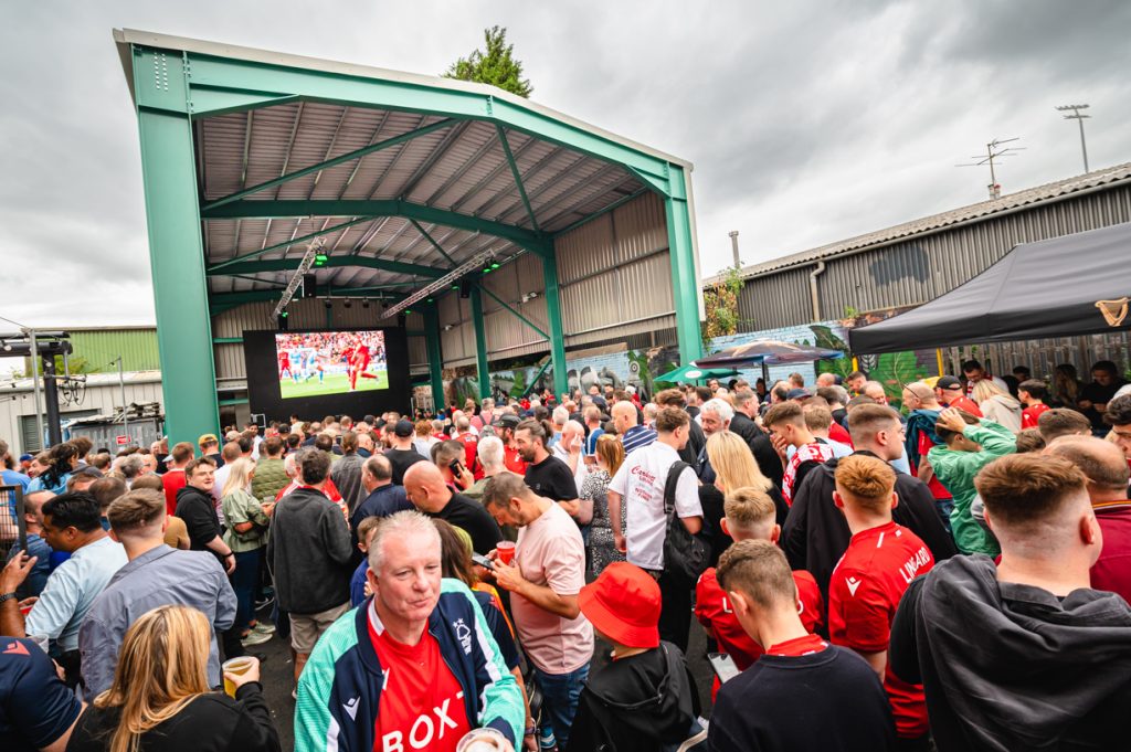 The big screen and shed at the trent navigation