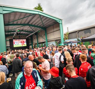 The big screen and shed at the trent navigation