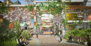 An Artists impression of the frame of the old broadmarsh centre once the new development is finished.