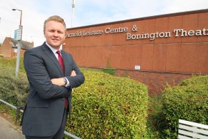 Photograph of Deputy Leader, Councillor Michael Payne at Arnold Leisure Centre