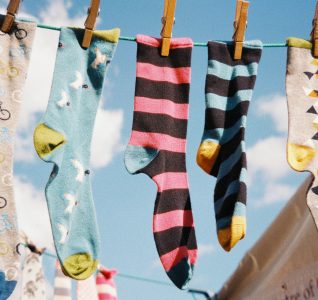 Socks on a washing line