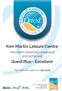 Certificate of excellence for the Ken Martin Leisure Centre