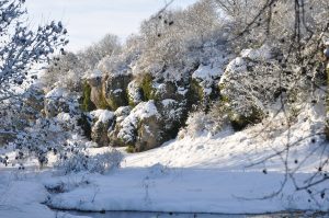 Snow settled at Creswell Crags