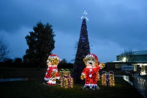 Mr and Mrs Claus inflatables at Sundown adventure land