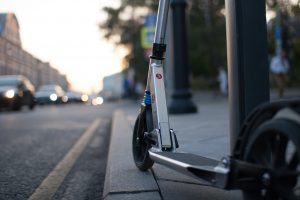 e scooter on the pavement