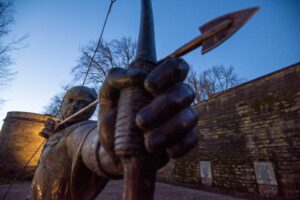 Robin Hood Statue near nottingham castle
