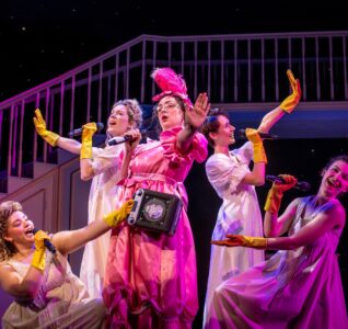 Emmy Stonelake Dannie Harris Leah Jamieson Megan Louise Wilson and Lucy Gray in Pride and Prejudice sort of. Photo by Mihaela Bodlovic