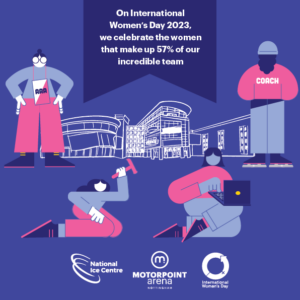 International Womens Day Square graphic from the Motorpoint arena nottingham