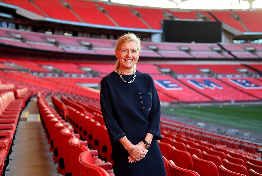 Debbie Hewitt at Wembley stadium.