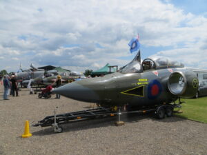 Shot of a fighter jet with RAF insignia at the NAM