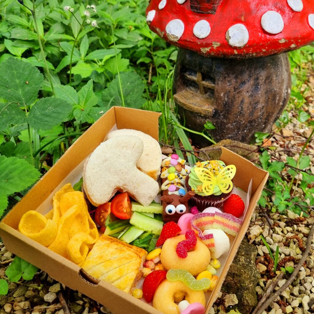 A goodie box of treats hidden in the forest at the Butterfly House