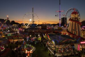 Shot of Goose Fair in the night
