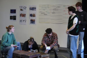 Students during their rehearsals of Romeo and Juliet at Lakeside Arts.
