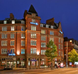 Hilton Hotel Nottingham at night