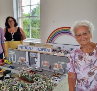 1. The Knittingale Hospital with Margaret Seaman (right) along with Workhouse and Infirmary staff members Fiona Lewin (left) and Victoria Mason Hines (middle)