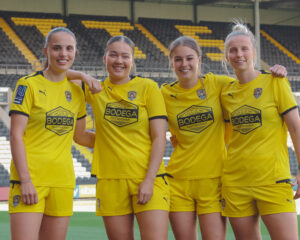 Notts County Council women team at their new kit launch.