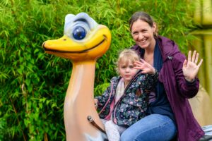 Mother and daughter on one of the rides at Sundown Adventureland