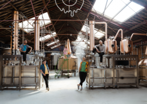 The team at Dropworks distillery in the distillery house.