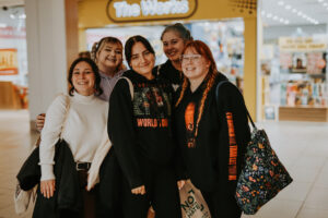 Students posing for a photo at the Victoria Centre