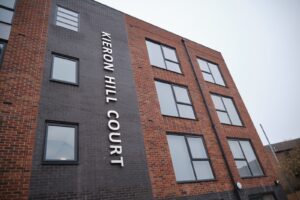 The apartments in clifton which have had the mural put on.