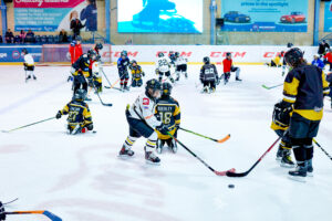 Young ice hockey players out on the ice at the NIC.