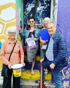 (L-R) Society Trustees on a Heritage Walk (photo by Marysia Zipser); event logo, full billing of events poster