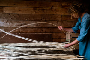 Angela Cole Yorkshire Laundry Basket Grading the willow by Rachel Rimell