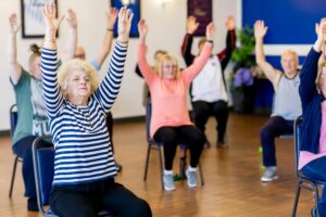 Photo of participants engaging in stretching exercises