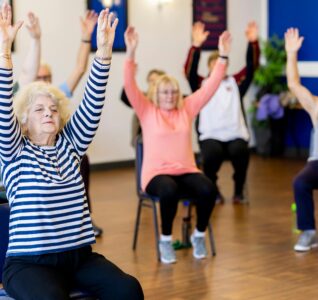 Photo of participants engaging in stretching exercises