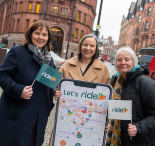 (from left, Claire Ward, Councillor Linda Woodings and Verna Bayliss, Derby City Council’s Director of City Sustainability)